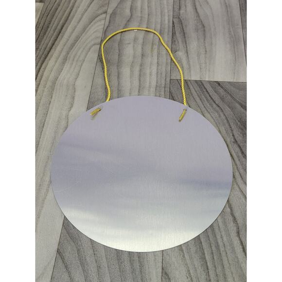 Metal Circle Door Hang With Sasquash Riding a Motorcycle - Picture 3 of 3